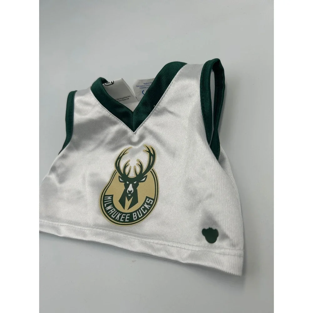 Build-A-Bear Workshop NBA Milwaukee Bucks Jersey Plush Accessory White Green